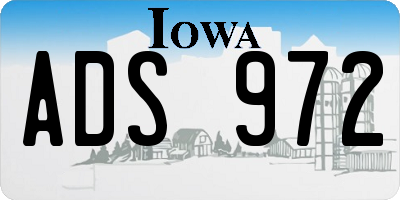 IA license plate ADS972