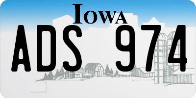 IA license plate ADS974