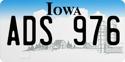 IA license plate ADS976