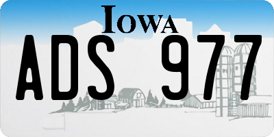 IA license plate ADS977