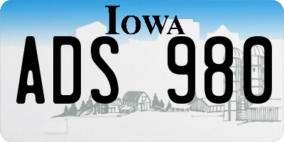 IA license plate ADS980