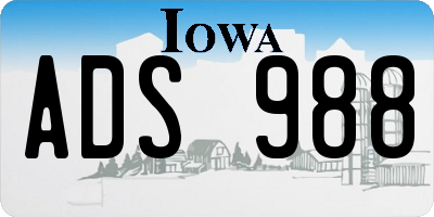 IA license plate ADS988