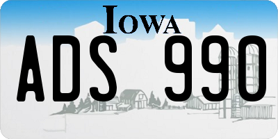 IA license plate ADS990