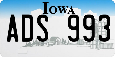 IA license plate ADS993