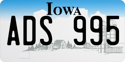 IA license plate ADS995