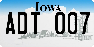 IA license plate ADT007