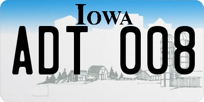 IA license plate ADT008