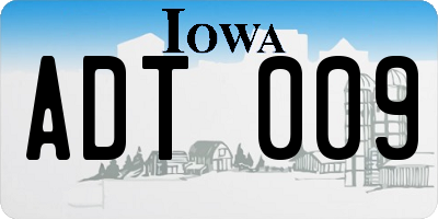 IA license plate ADT009