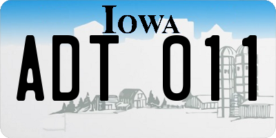 IA license plate ADT011