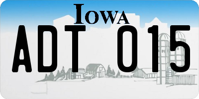 IA license plate ADT015