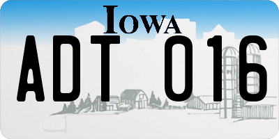 IA license plate ADT016