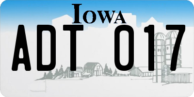 IA license plate ADT017
