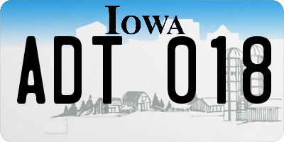 IA license plate ADT018