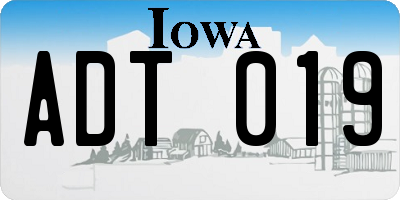 IA license plate ADT019