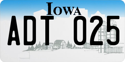 IA license plate ADT025