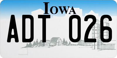 IA license plate ADT026