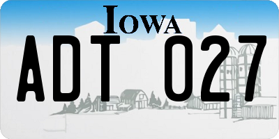 IA license plate ADT027