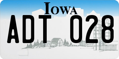 IA license plate ADT028