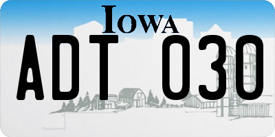 IA license plate ADT030