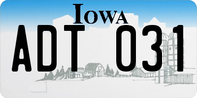 IA license plate ADT031
