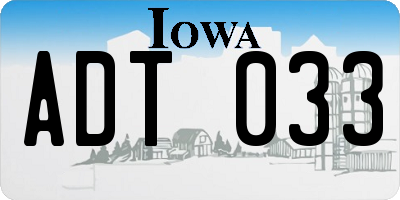 IA license plate ADT033