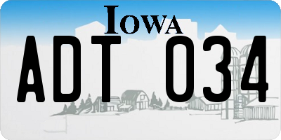 IA license plate ADT034