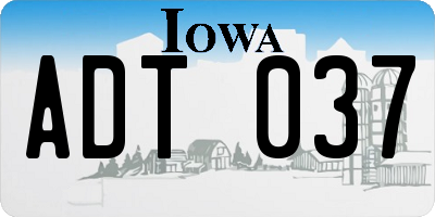 IA license plate ADT037