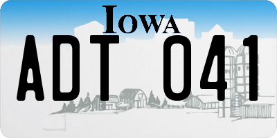 IA license plate ADT041