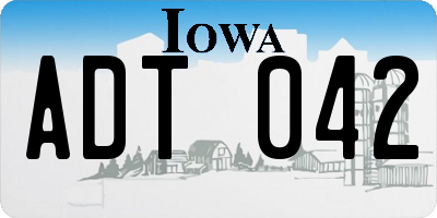 IA license plate ADT042