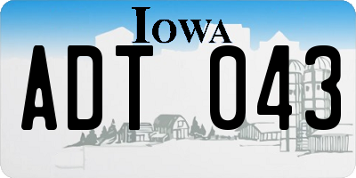 IA license plate ADT043