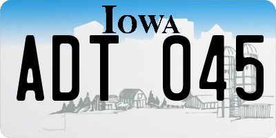 IA license plate ADT045