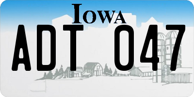 IA license plate ADT047