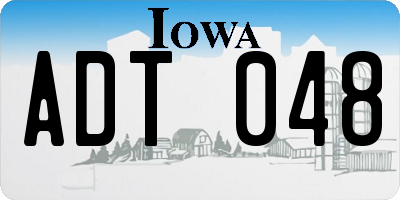 IA license plate ADT048