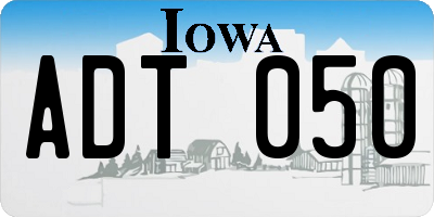 IA license plate ADT050