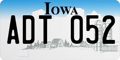 IA license plate ADT052