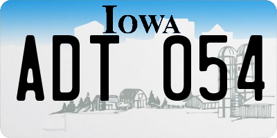 IA license plate ADT054