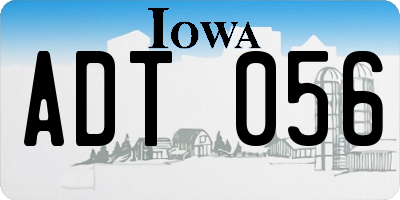 IA license plate ADT056