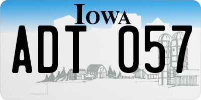 IA license plate ADT057