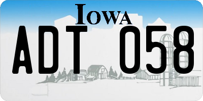 IA license plate ADT058