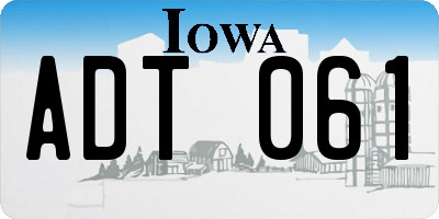 IA license plate ADT061