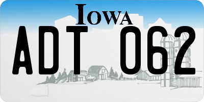 IA license plate ADT062