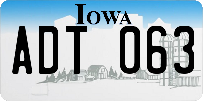 IA license plate ADT063