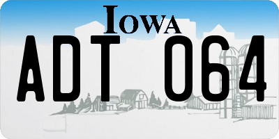 IA license plate ADT064