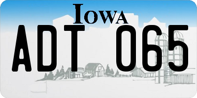 IA license plate ADT065