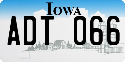 IA license plate ADT066