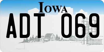 IA license plate ADT069
