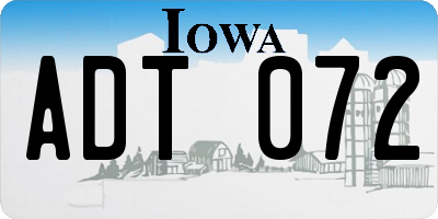 IA license plate ADT072
