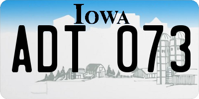 IA license plate ADT073