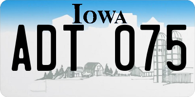 IA license plate ADT075