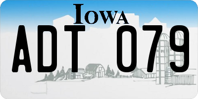 IA license plate ADT079